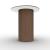 Mushroom Tempered Glass/Wood Pedestal End Table
