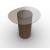 Mushroom Tempered Glass/Wood Pedestal End Table