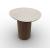 Mushroom Laminated Ceramic-Glass/Wood Pedestal End Table