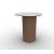 Mushroom Laminated Ceramic-Glass/Wood Pedestal End Table