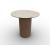 Mushroom Laminated Ceramic-Glass/Wood Pedestal End Table