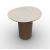 Mushroom Laminated Ceramic-Glass/Wood Pedestal End Table