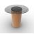 Mushroom Tempered Glass/Wood Pedestal End Table