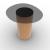 Mushroom Tempered Glass/Wood Pedestal End Table