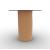 Mushroom Tempered Glass/Wood Pedestal End Table