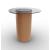 Mushroom Tempered Glass/Wood Pedestal End Table