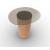 Mushroom Tempered Glass/Wood Pedestal End Table