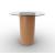 Mushroom Tempered Glass/Wood Pedestal End Table