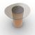 Mushroom Tempered Glass/Wood Pedestal End Table