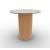Mushroom Laminated Ceramic-Glass/Wood Pedestal End Table