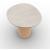 Mushroom Laminated Ceramic-Glass/Wood Pedestal End Table