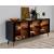 Universal Ceramic/Wood Customizable Sideboard w/3 Glass Doors & Metal Legs