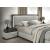 Cube Fabric King Size Panel Bed w/LED