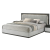 Cube Fabric Queen Size Panel Bed w/LED