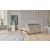 Cubed Deluxe Fabric Sofa Bed w/Dark Wood Legs, Queen Size