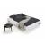 Cubed Deluxe Fabric Sofa Bed w/Aluminum Legs, Full Size