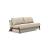 Cubed Deluxe Fabric Sofa Bed w/Dark Wood Legs, Queen Size