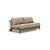 Cubed Deluxe Fabric Sofa Bed w/Dark Wood Legs, Queen Size