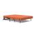 Cubed Deluxe Fabric Sofa Bed w/Dark Wood Legs, Full Size