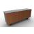 Universal Ceramic/Wood/Glass Customizable Sideboard w/3 Doors & Metal Base