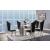 Cyrene Glass/Metal Rectangular Dining Set, Composition 2