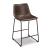 Centiar Mid-Century Brown Faux Leather Bar Height Stool