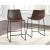 Centiar Mid-Century Brown Faux Leather Bar Height Stool