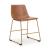 Ciabori Faux Leather Dining Chair | Brown & Gold Mid-Century