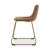 Ciabori Faux Leather Dining Chair | Brown & Gold Mid-Century