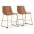 Ciabori Faux Leather Dining Chair | Brown & Gold Mid-Century