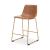 Ciabori Gold Metal & Brown Faux Leather Bar Height Stool