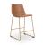 Ciabori Gold Metal & Brown Faux Leather Bar Height Stool