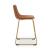 Ciabori Gold Metal & Brown Faux Leather Bar Height Stool