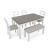 Stonehollow 6-Piece Dining Set - White & Gray Table & Bench | Sohomod