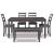 Ashley SM Bridson 6-Piece Fabric/Wood Dining Room Set