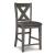 Caitbrook Gray Wood & Upholstered Barstool with Nailhead Trim