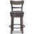 Caitbrook Gray Wood Swivel Barstool with Upholstered Back