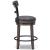 Caitbrook Gray Wood Swivel Barstool with Upholstered Back