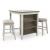 Skempton 3-Piece Counter Height Dining Set | White & Brown