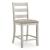Skempton Wood Barstool - White & Brown Upholstered Stool | Sohomod