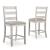 Skempton Wood Barstool - White & Brown Upholstered Stool | Sohomod