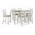 Skempton 7-Piece Counter Height Dining Set | White & Brown