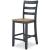 Gesthaven Wood Barstool - Blue & Natural Counter Stool | Sohomod