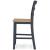 Gesthaven Wood Barstool - Blue & Natural Counter Stool | Sohomod
