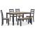 Gesthaven 6-Piece Dining Set - Natural & Blue Table & Bench | Sohomod