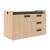 Round Melamine Workstation Desk Bench for 2 Persons w/High Storage Cabinets