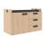 Round Melamine Office 4-Desk Double-Sided Workstation w/Single Right Hand Desks, Two-Cabinet Combinations & Single Height Shelf Units