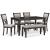Langwest 6-Piece Dining Set - Brown Rectangular Table & Bench | Sohomod