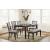 Langwest 6-Piece Dining Set - Brown Rectangular Table & Bench | Sohomod