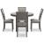 Wrenning 5-Piece Round Dining Set - Gray Wood Table & 4 Chairs | Sohomod